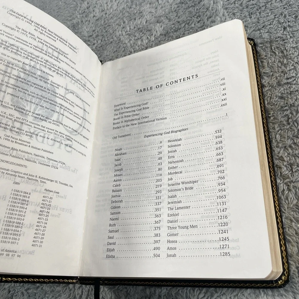 The Experiencing God Study Bible NKJV Broadman & Holman Black Genuine Leather VG